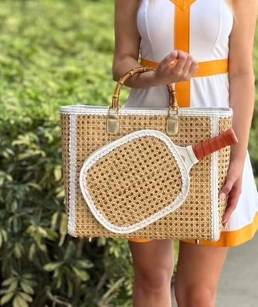 Cane and Wicker High End Pickleball Racquet Handbag